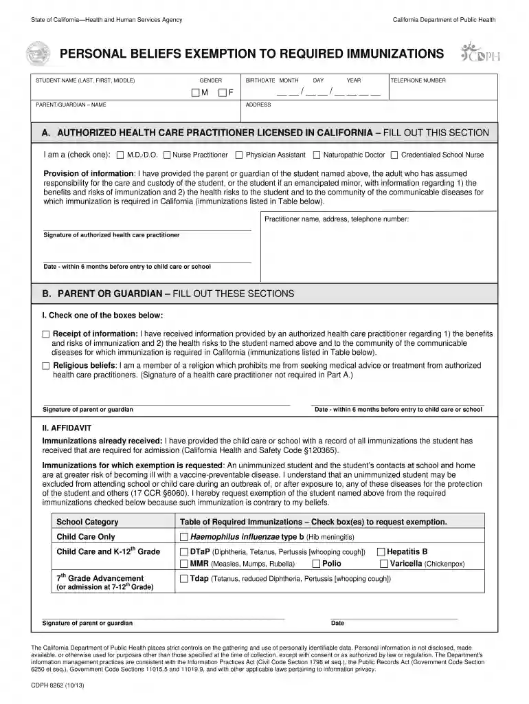 cdph 8262 Preview on Page 1