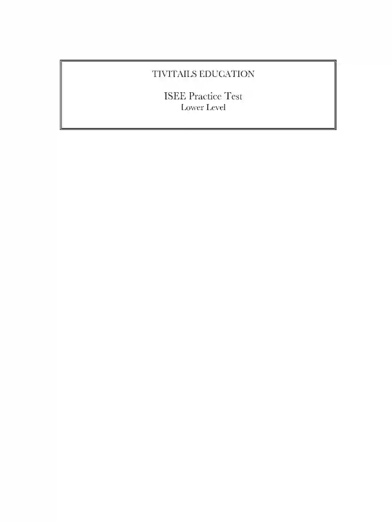 isee lower level practice test pdf Preview on Page 1