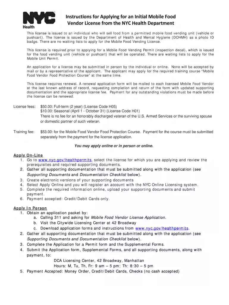 food license nyc Preview on Page 1