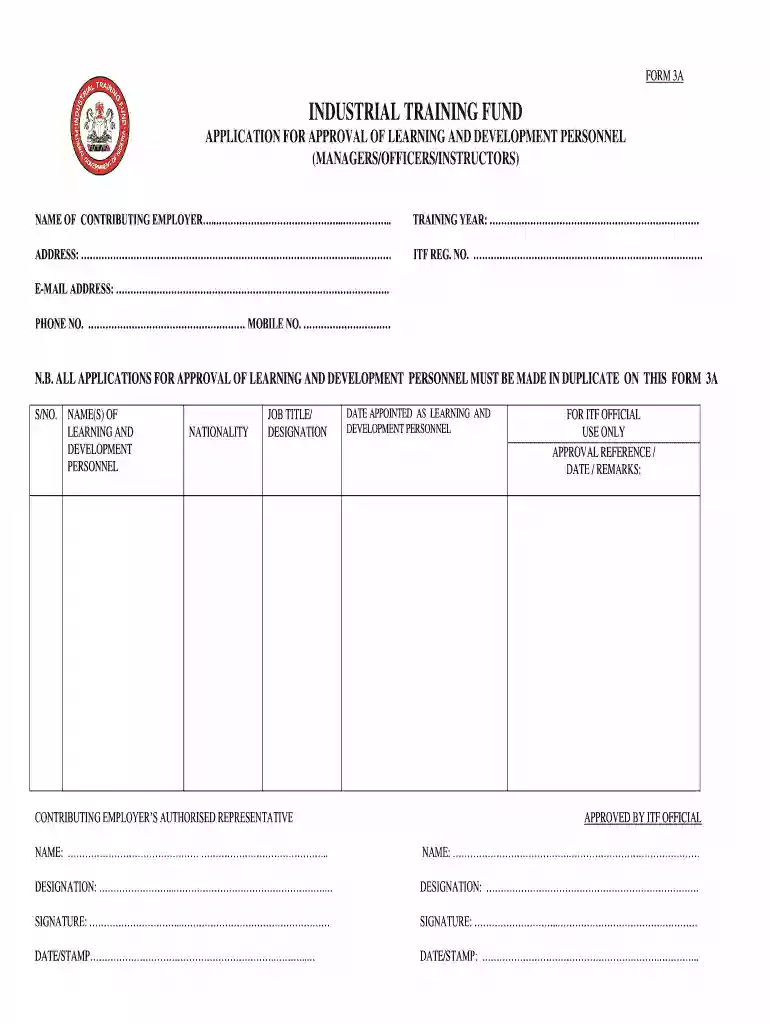 itf registration form Preview on Page 1