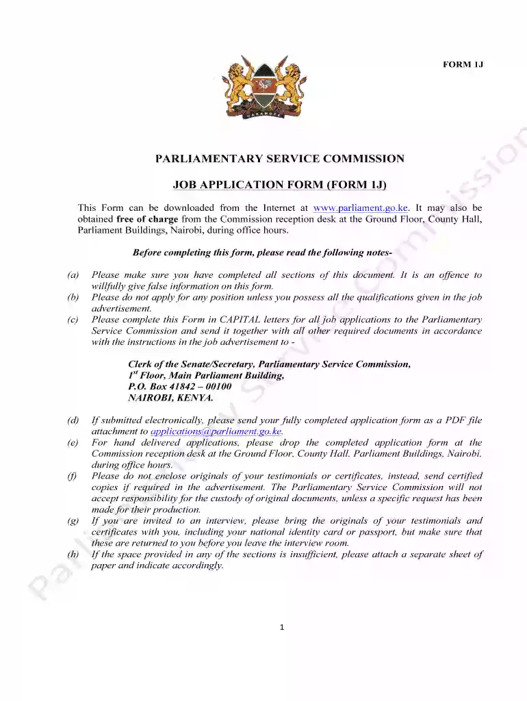 parliamentary service commission portal Preview on Page 1