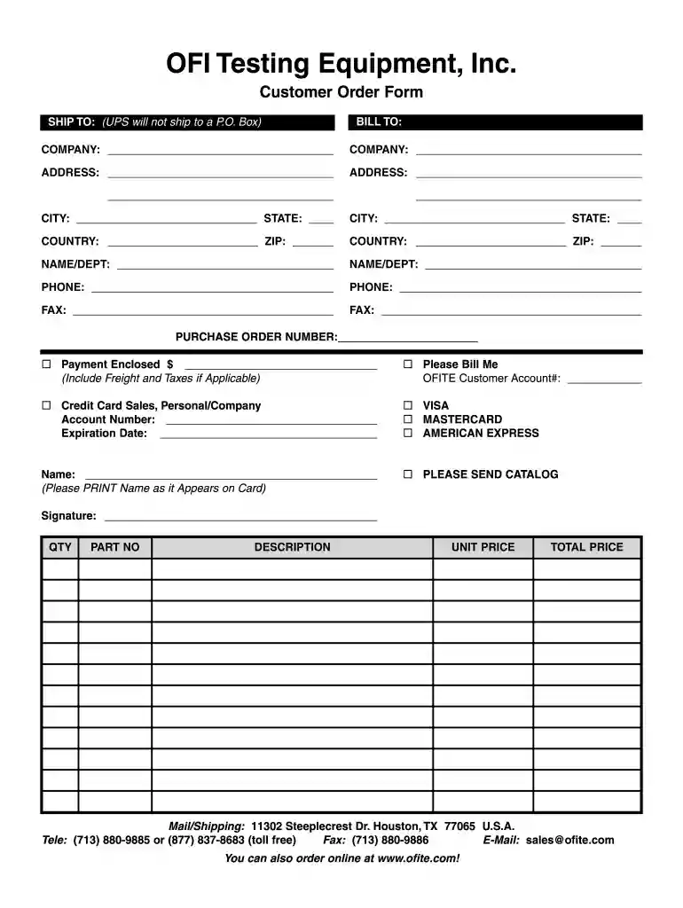 customer order form Preview on Page 1