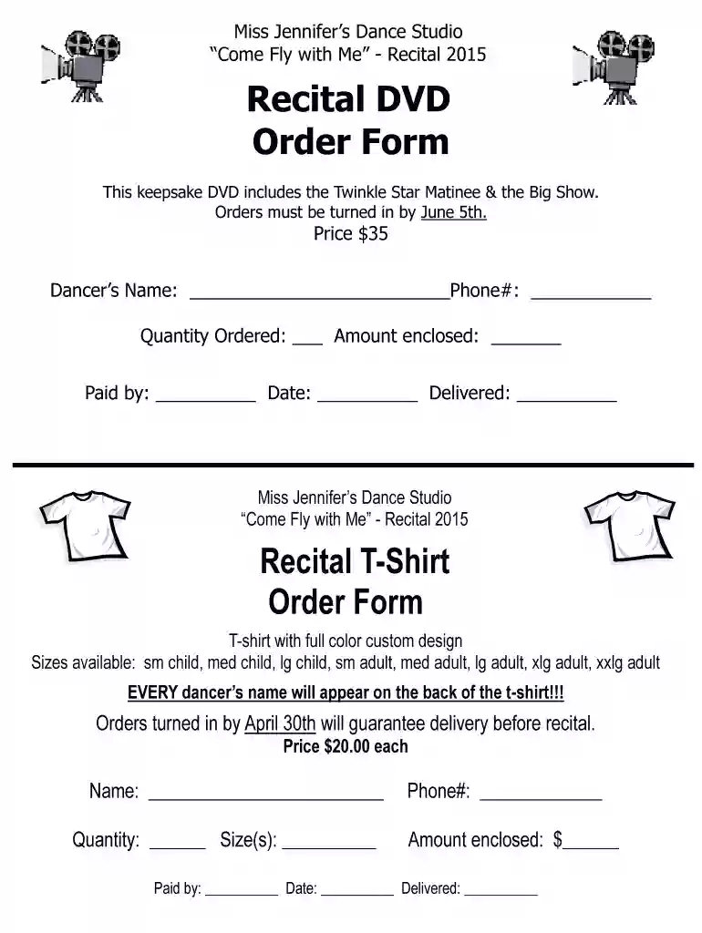 dvd order form Preview on Page 1