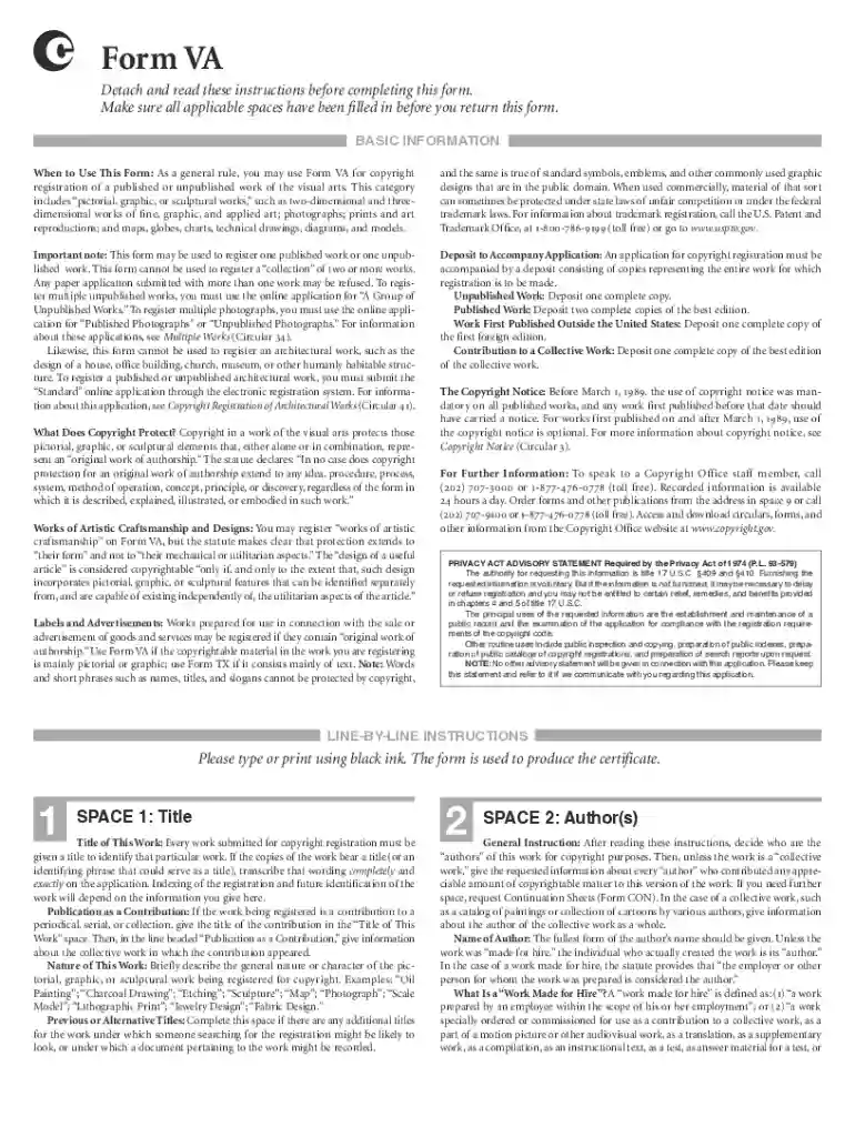 copyright application form Preview on Page 1