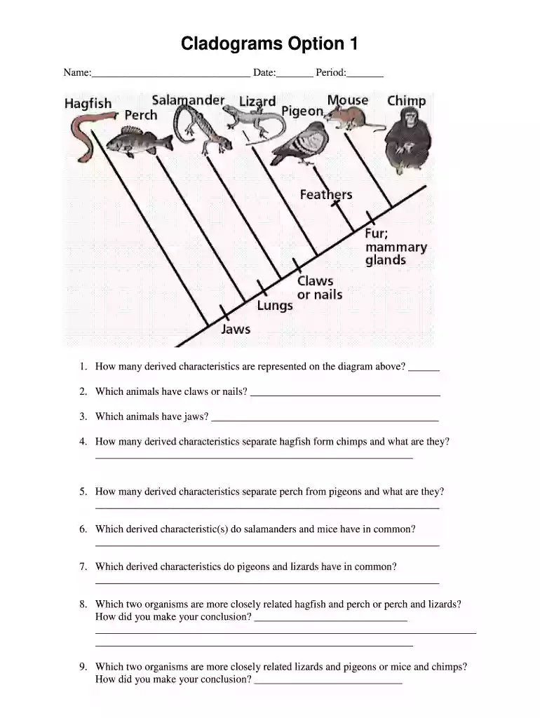 cladograms gizmo answer key Preview on Page 1