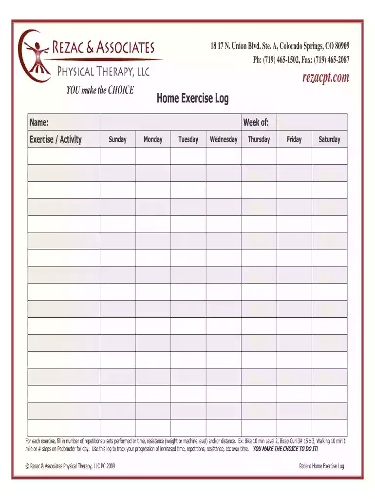 rehab log Preview on Page 1