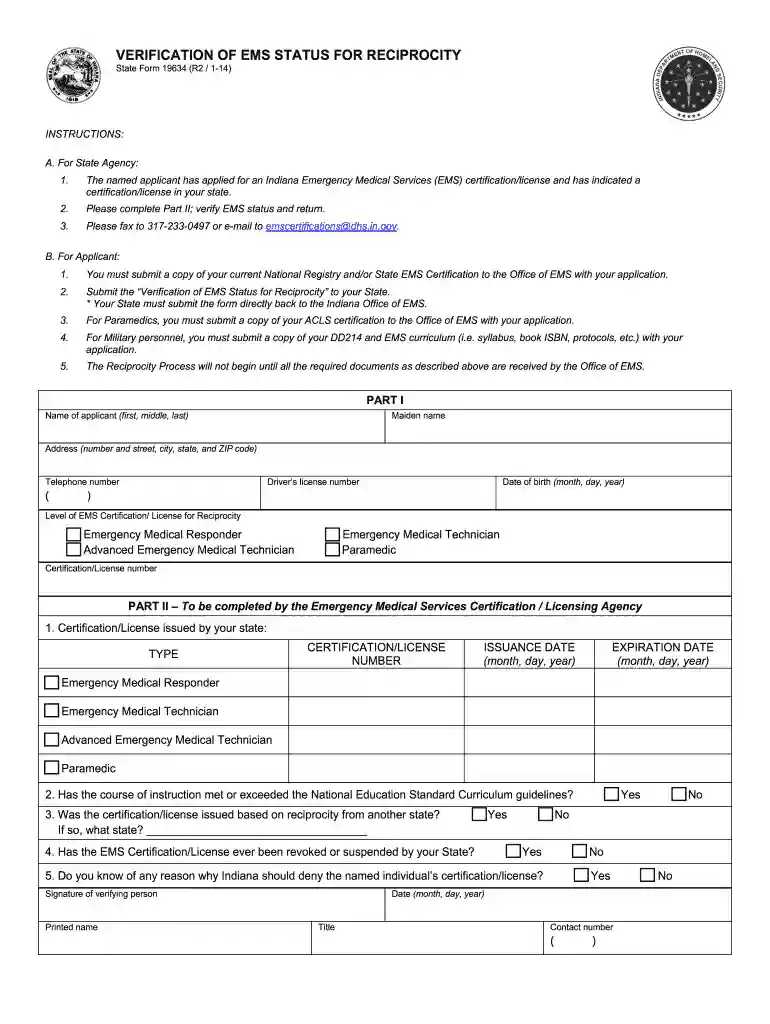 indiana emt reciprocity Preview on Page 1