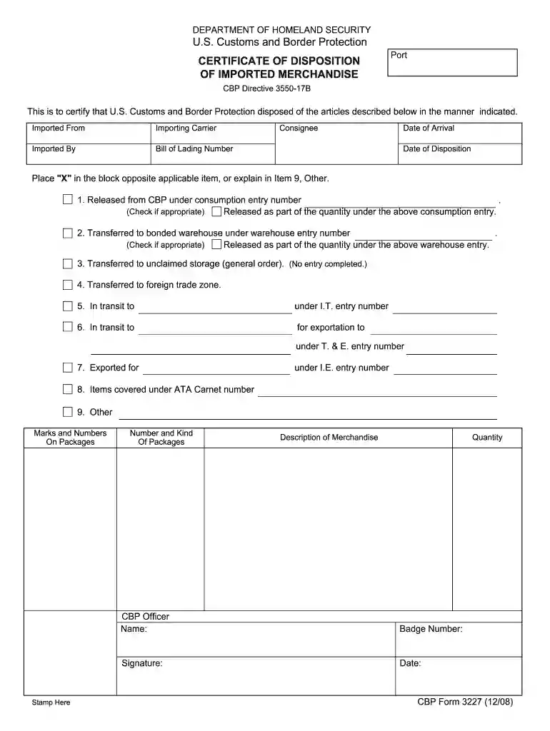 form 3227 Preview on Page 1