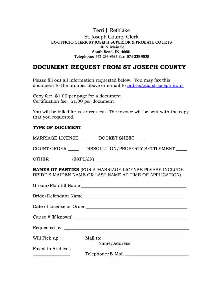 request document Preview on Page 1