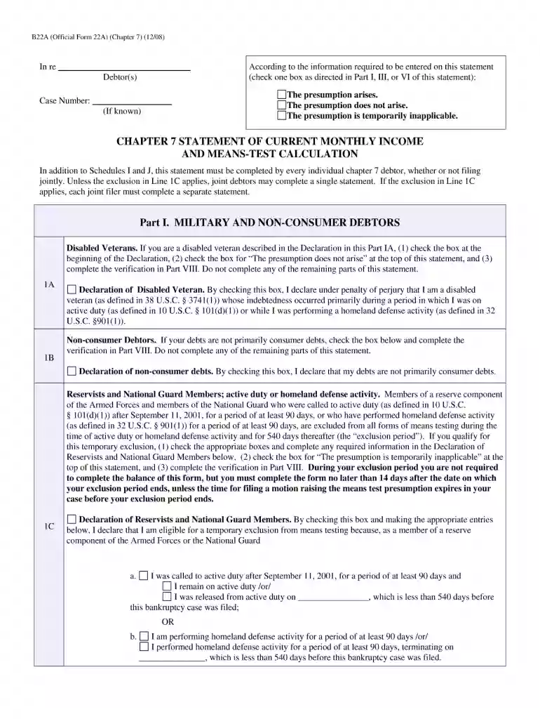 form b22a Preview on Page 1