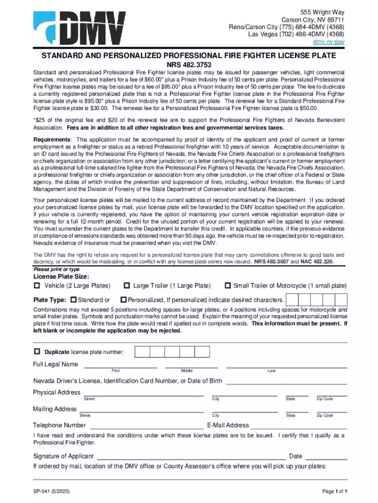 professional fire fighter license plate Preview on Page 1