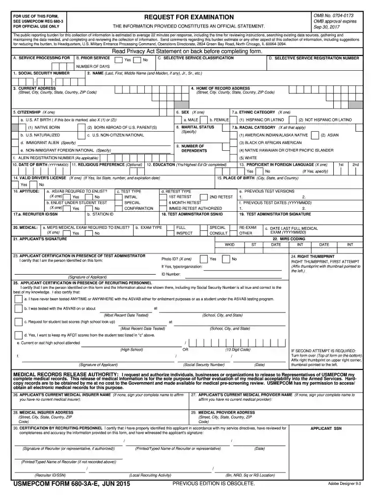 680 3a e personal screening information Preview on Page 1