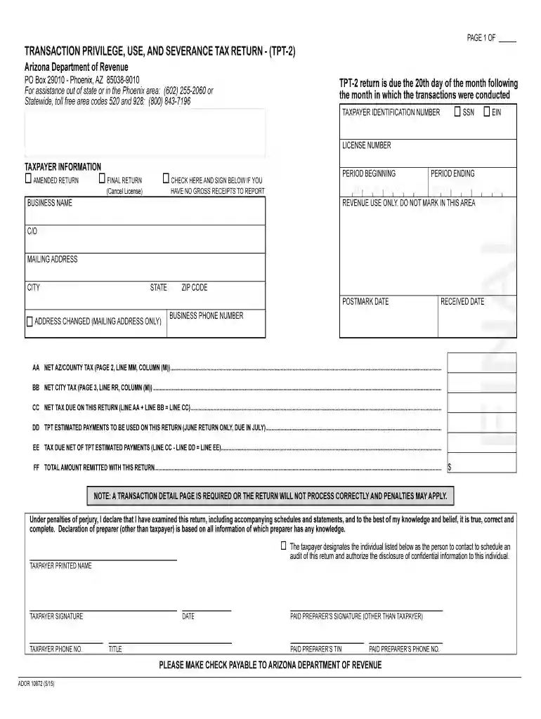 tpt form Preview on Page 1