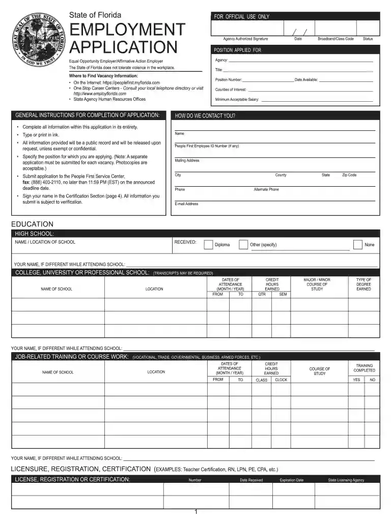 People first application fillable 2013 form Preview on Page 1