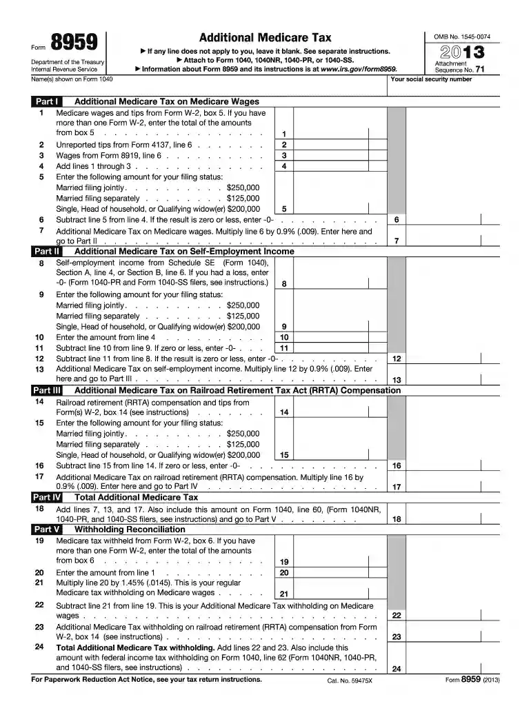 form 8959 for 2021 Preview on Page 1