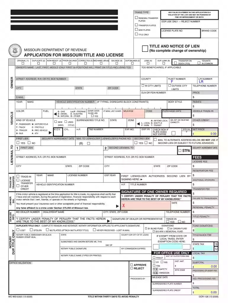 form 108 missouri Preview on Page 1