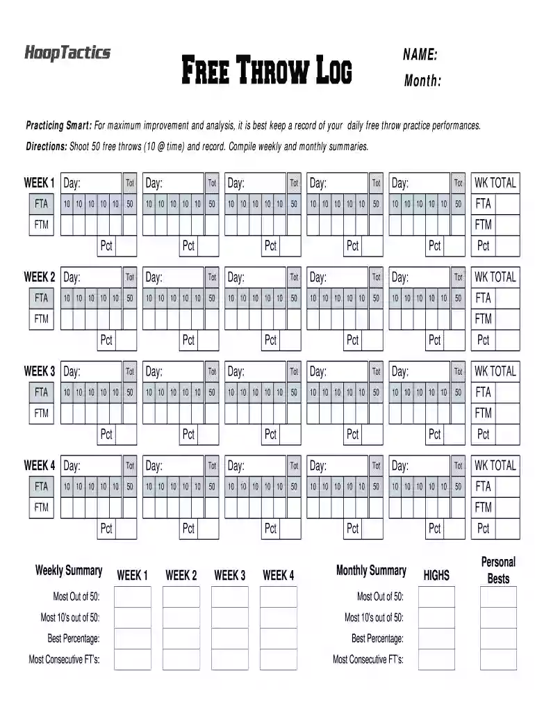 free throw tracker Preview on Page 1