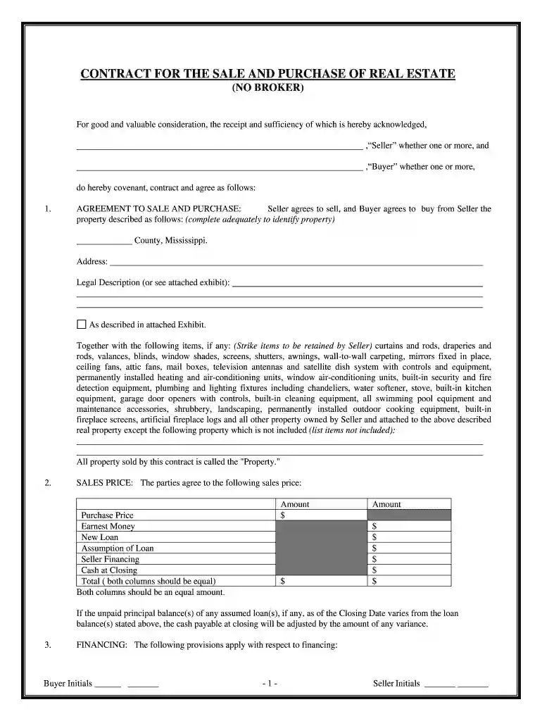 agreement to sell real estate form Preview on Page 1