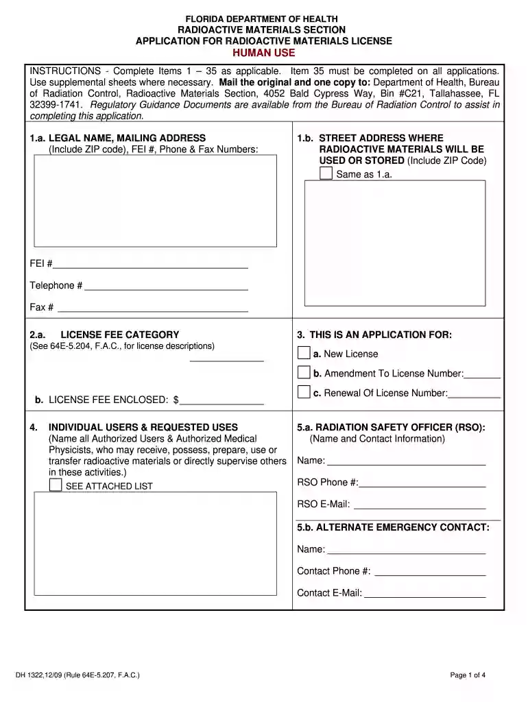 florida dh materials license template Preview on Page 1