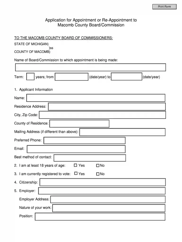 michigan appointment macomb commission online Preview on Page 1