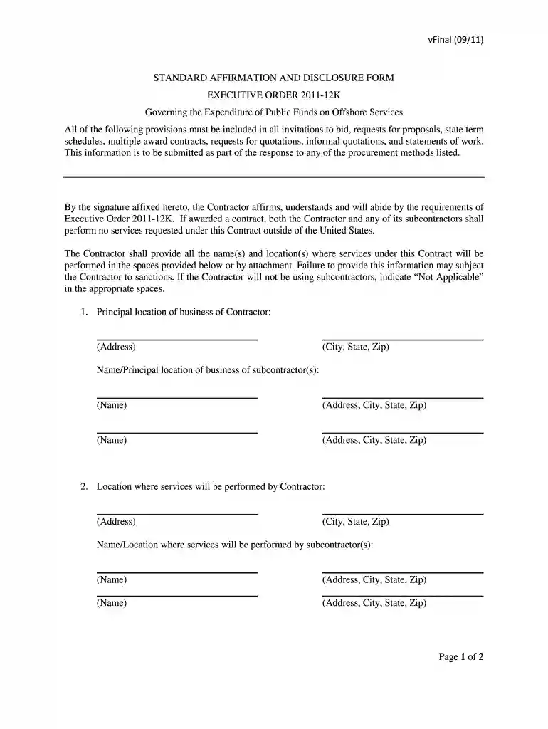 affirmation disclosure Preview on Page 1