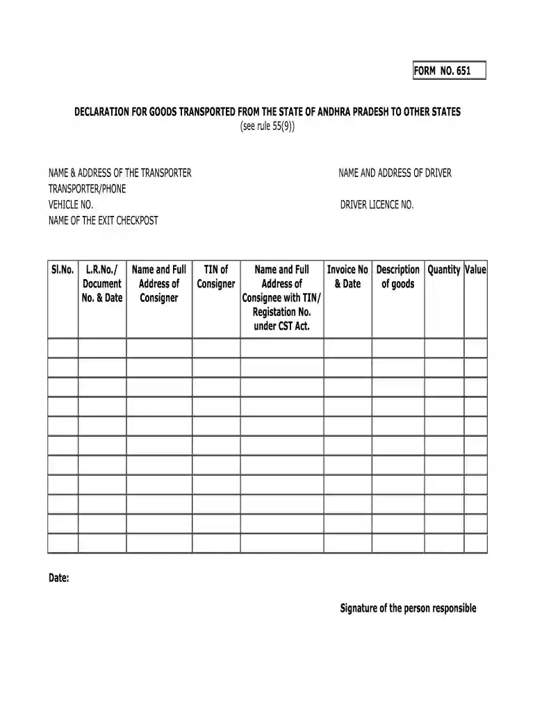 form 651 Preview on Page 1