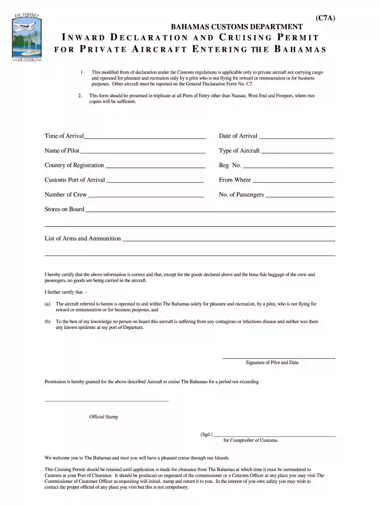 bahamas c7 form pdf Preview on Page 1