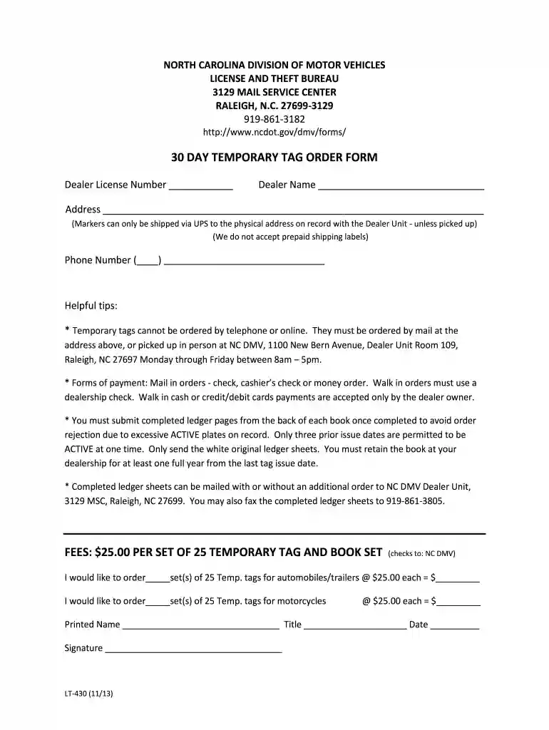 how to get a 10 day temporary tag n c online Preview on Page 1
