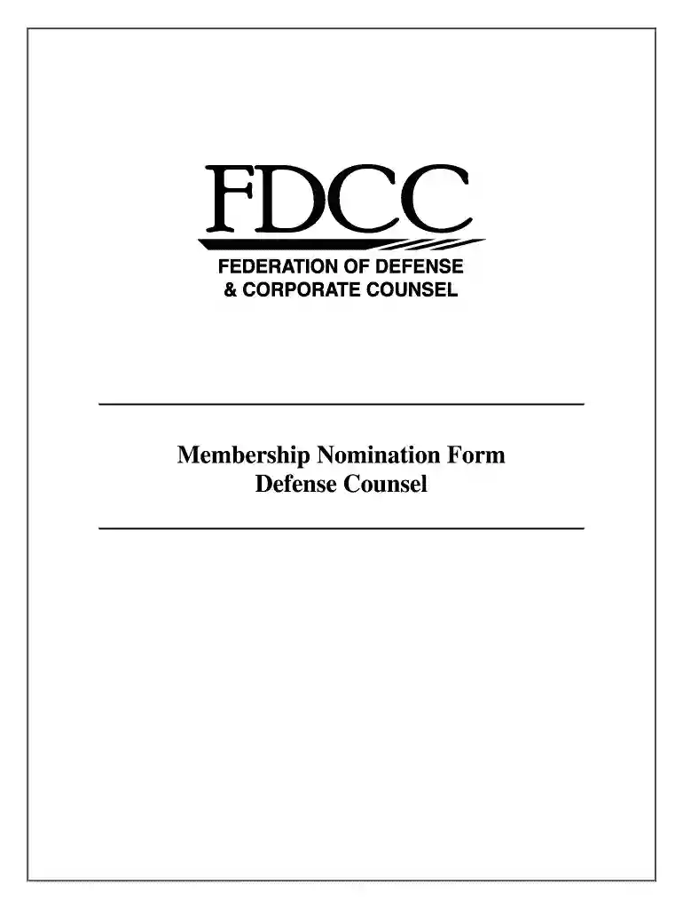 member nomination form fdcc Preview on Page 1
