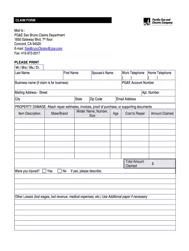 pge claim Preview on Page 1
