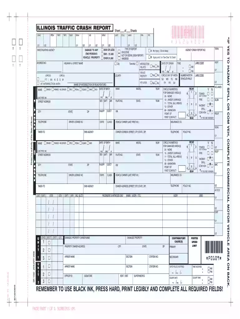 illinois sr1050 2009-2018 form - nhtsa-tsis Preview on Page 1
