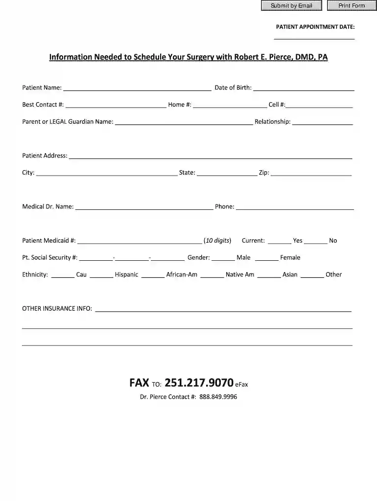 patient appointment form Preview on Page 1