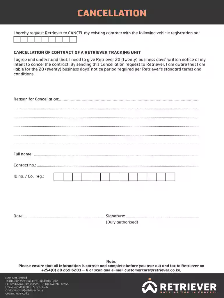 tracker cancellation email Preview on Page 1