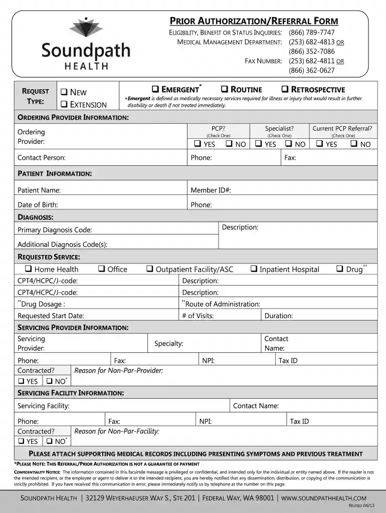 sound health and wellness prior authorization Preview on Page 1