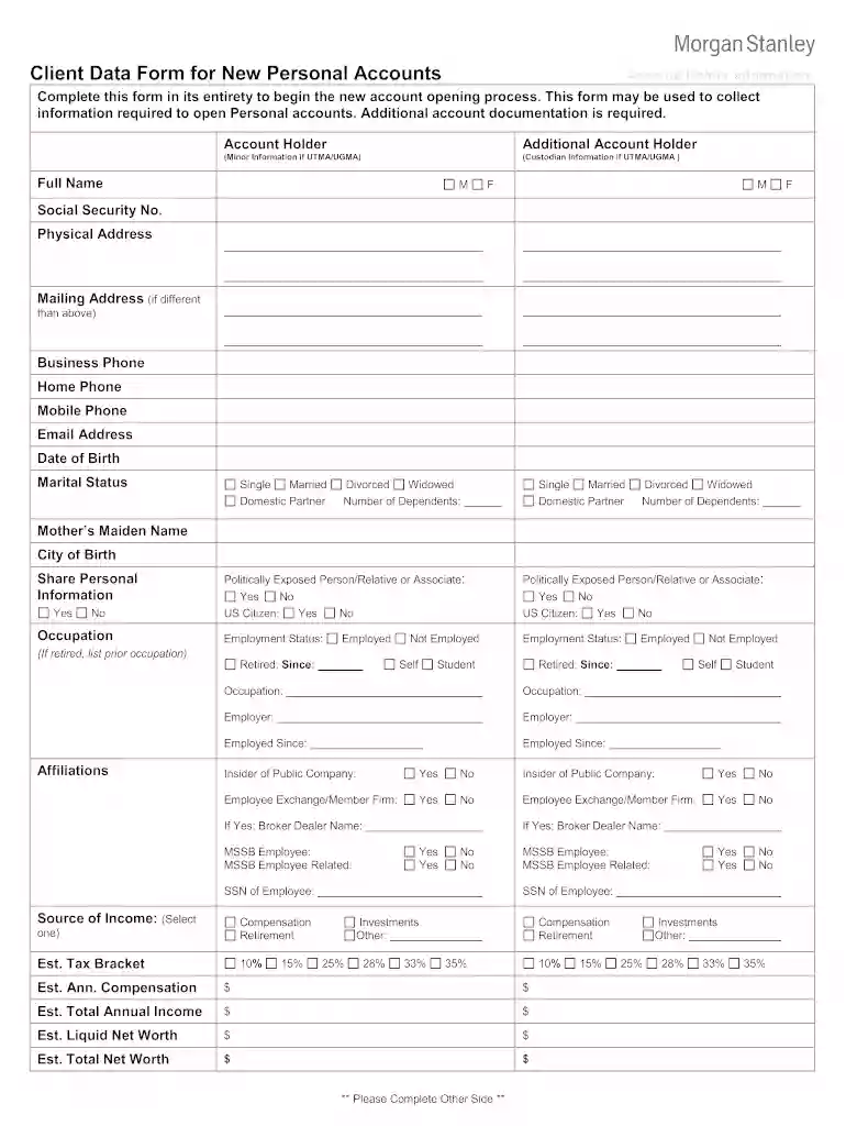 client data form template Preview on Page 1
