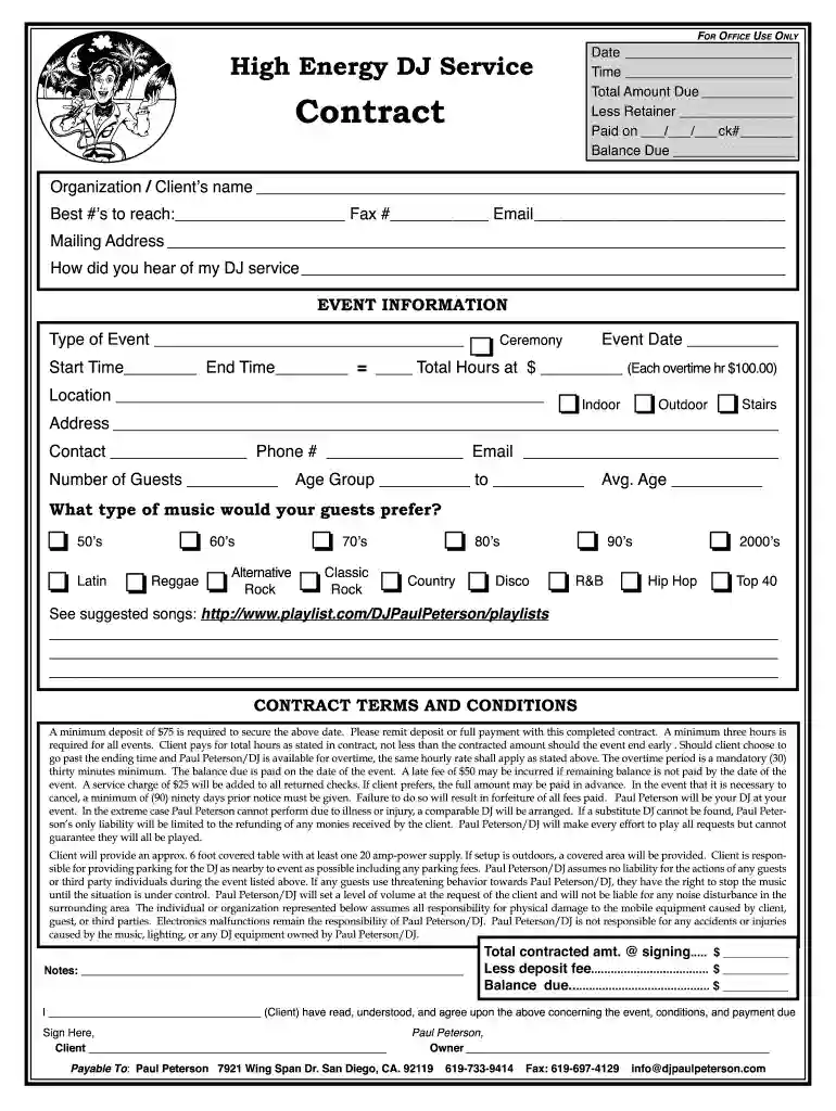 dj contract Preview on Page 1