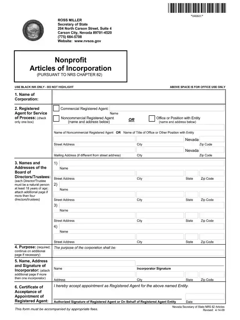 articles of incorporation Preview on Page 1