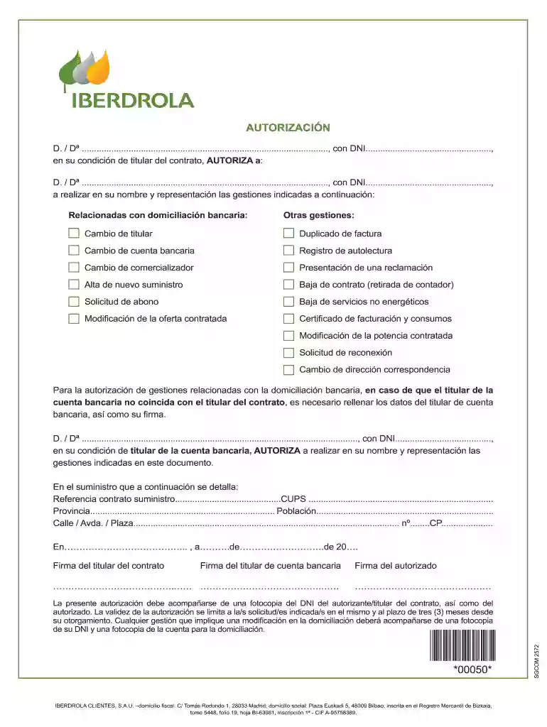 autorización iberdrola pdf Preview on Page 1