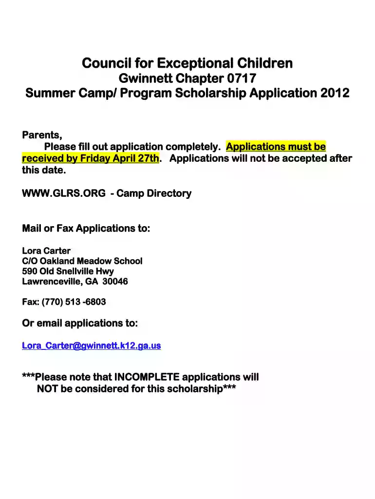 gwinnett application cec Preview on Page 1
