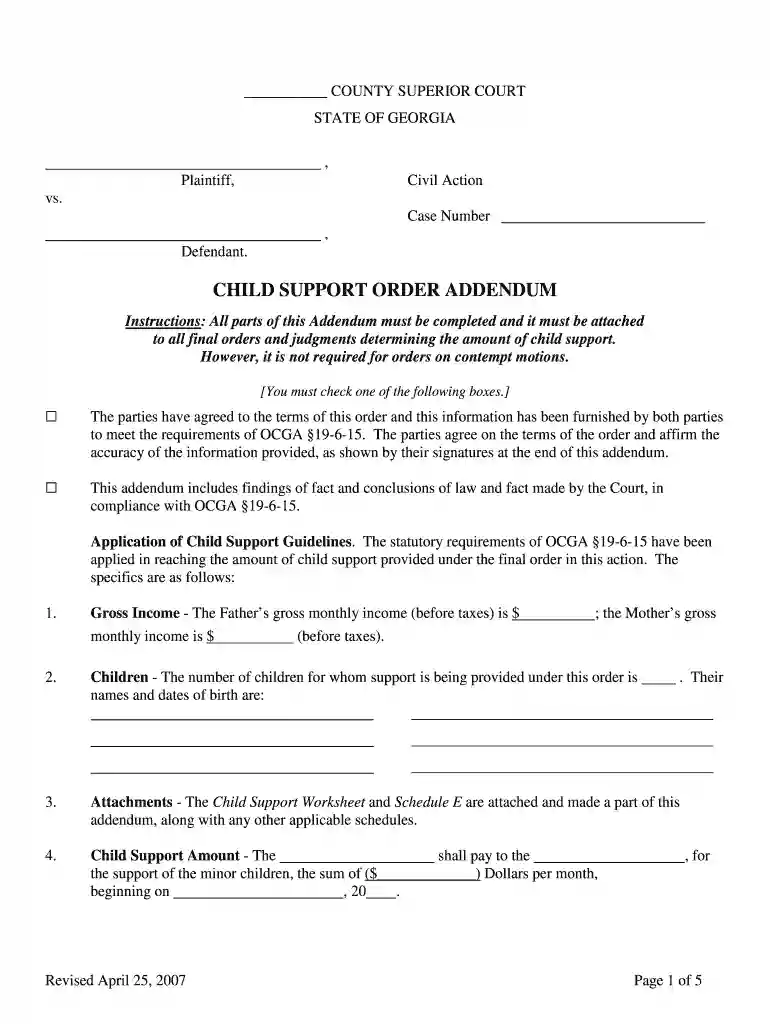ga child support worksheet excel Preview on Page 1