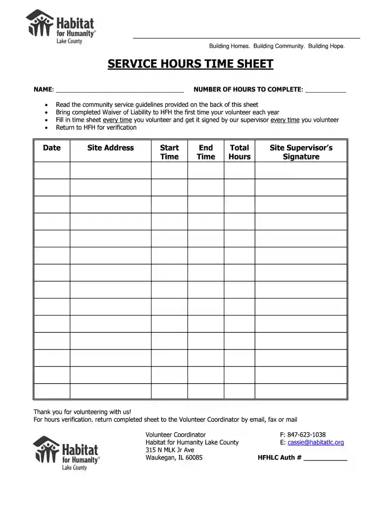 service time sheet Preview on Page 1