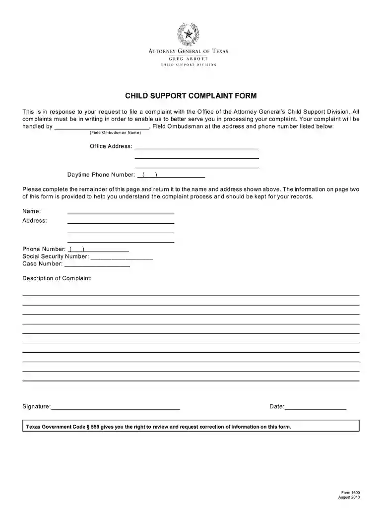 file child support Preview on Page 1