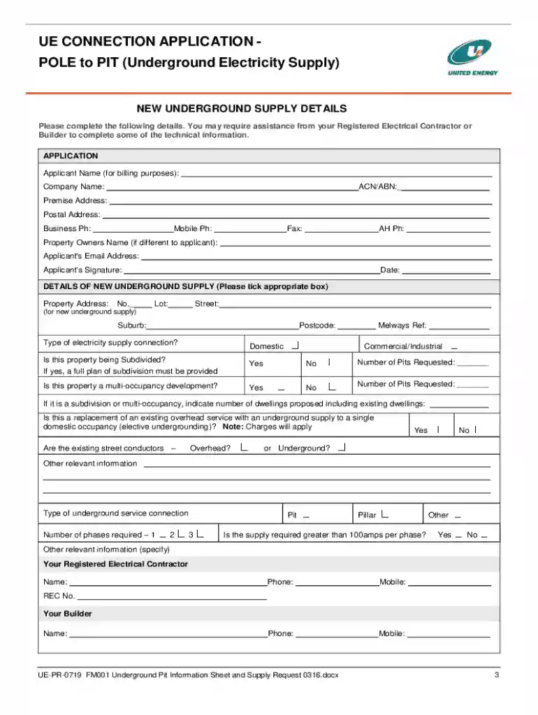 pit application form Preview on Page 1