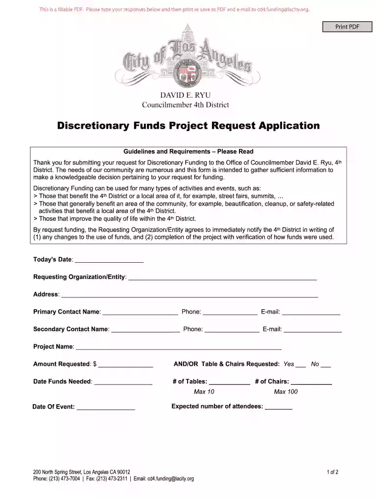 Discretionary Funds Project Request Application - Cloudfrontnet Preview on Page 1