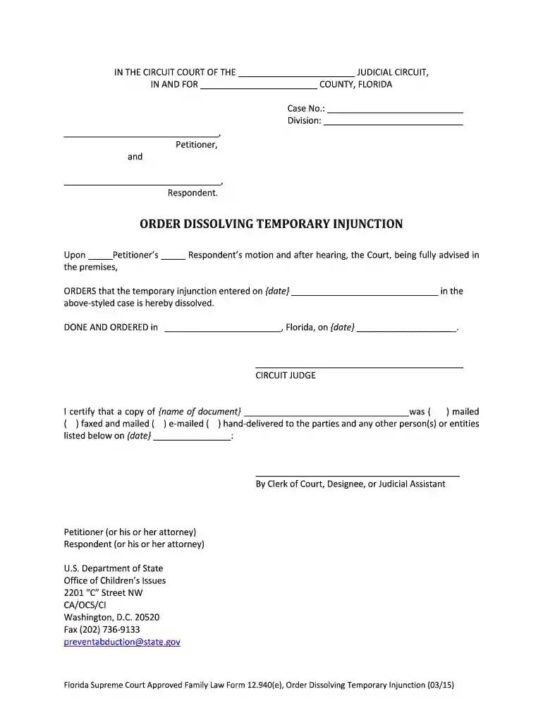 dissolving temporary injunction Preview on Page 1