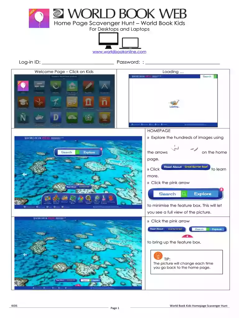world book online scavenger hunt Preview on Page 1