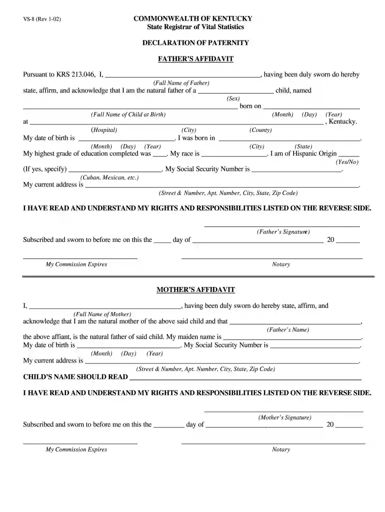 how to add father to birth certificate ky Preview on Page 1