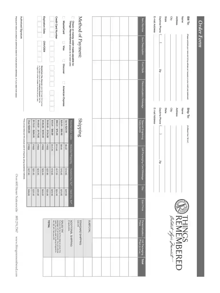 things remembered order status Preview on Page 1