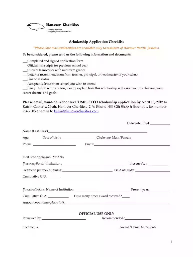 application school student Preview on Page 1