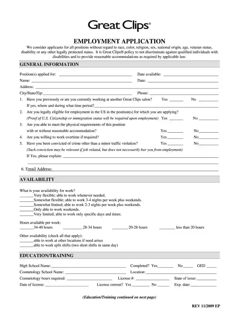 application form pdf free download Preview on Page 1
